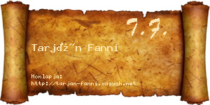 Tarján Fanni névjegykártya