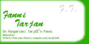 fanni tarjan business card